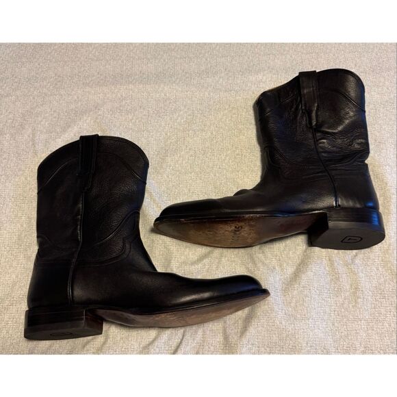 Tecovas Size 11 D The Earl Leather Men Boot Black Midnight Calf Roper Western - Picture 1 of 8